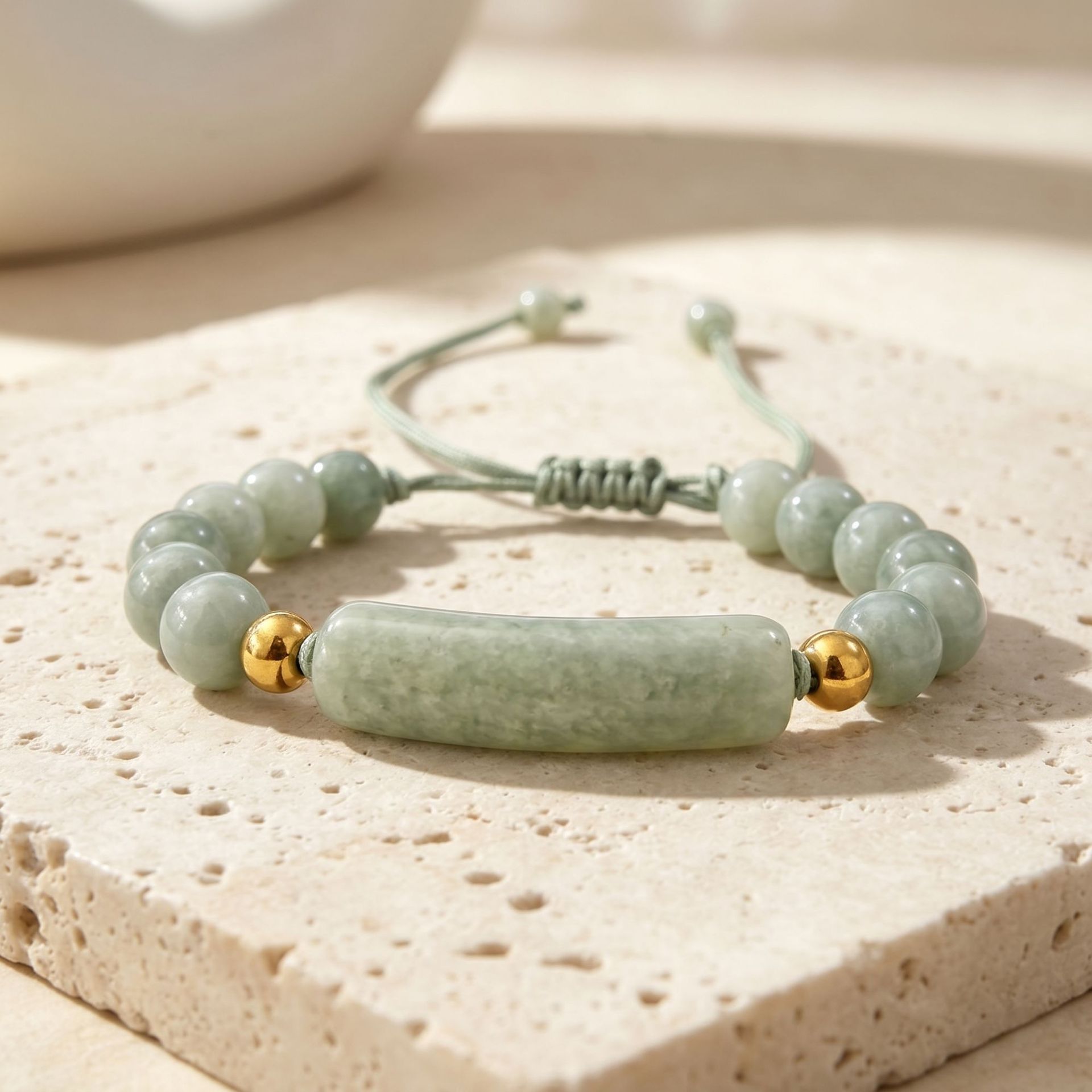 5:Changqiao brand light green stone bracelet
