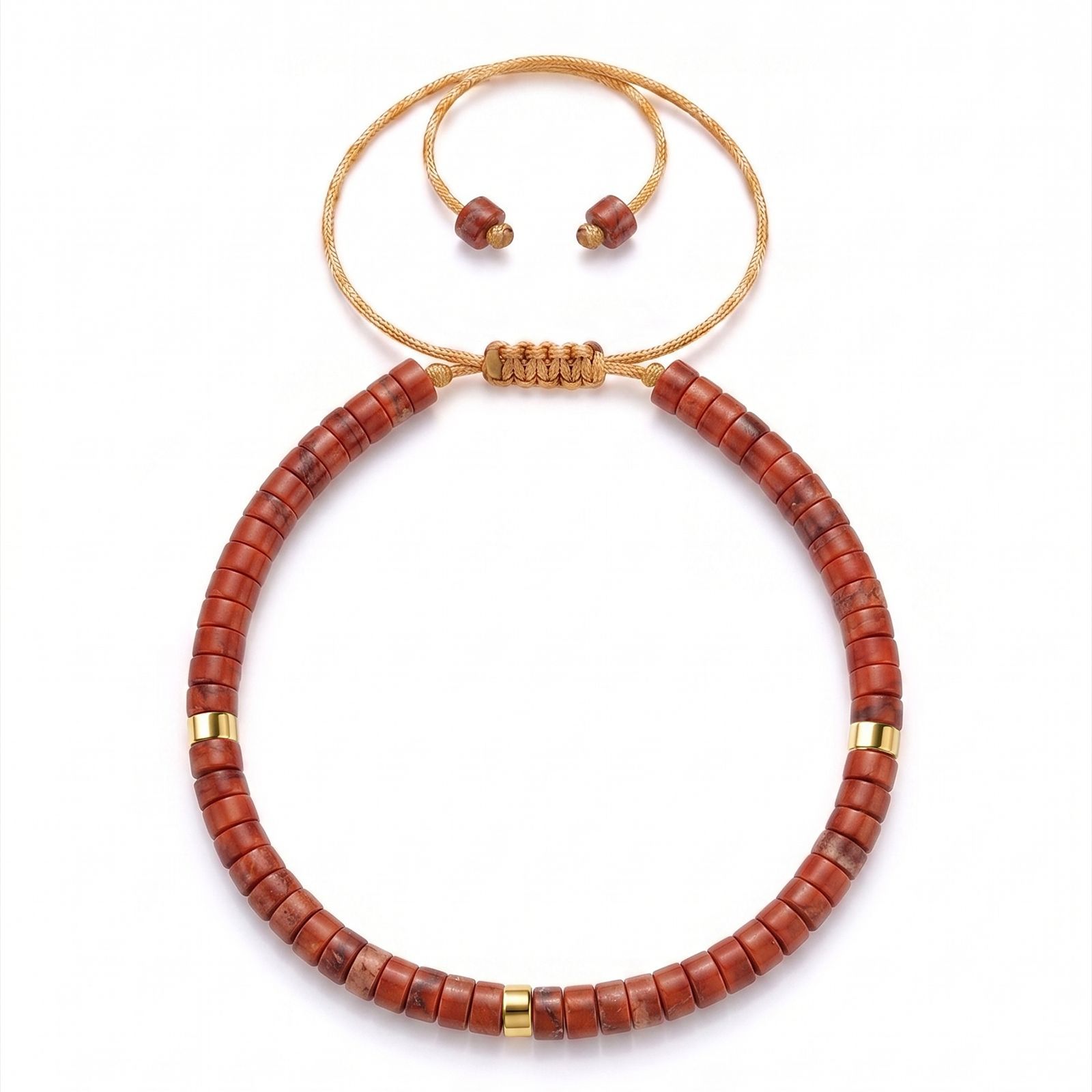 2:Natural stone red stone beaded bracelet