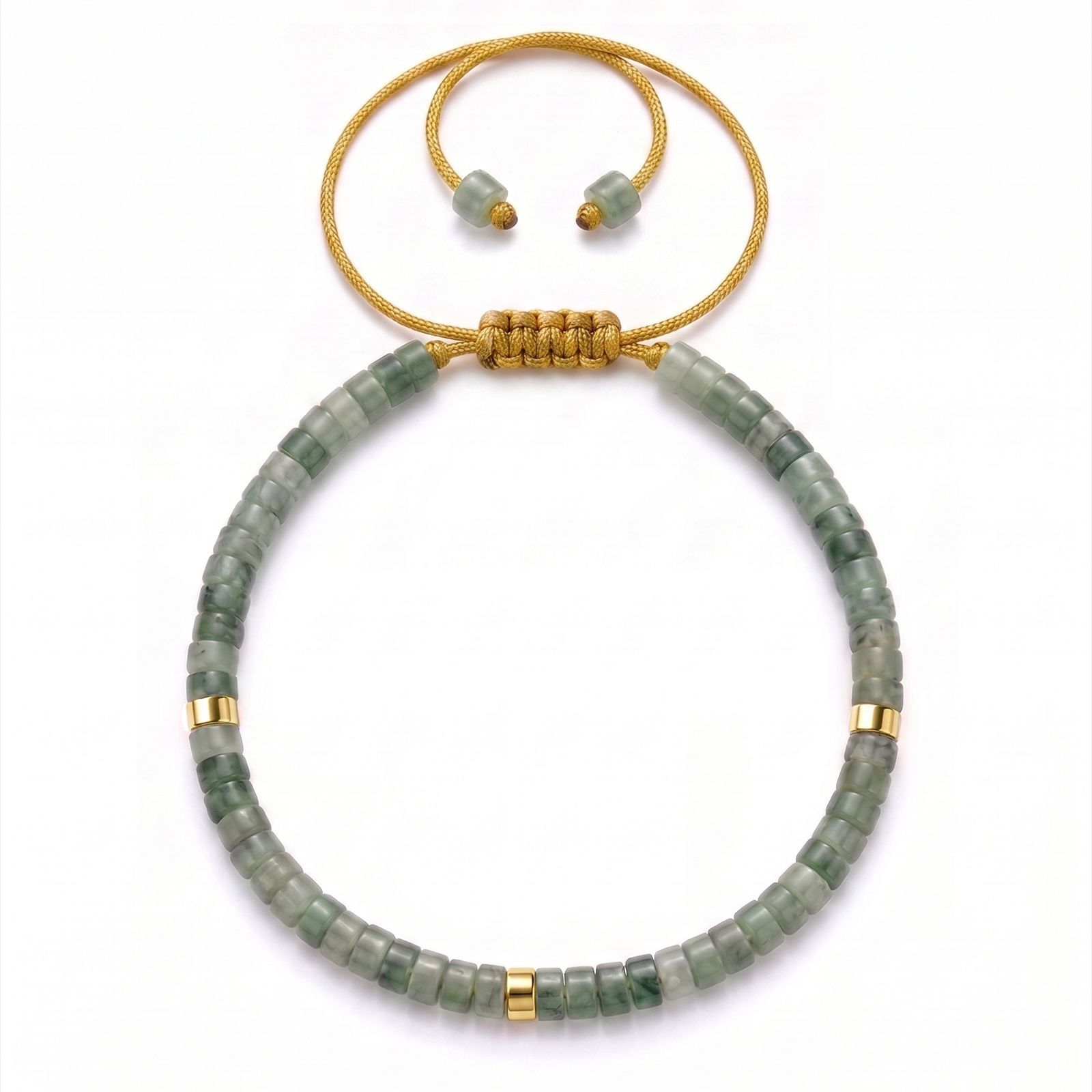 4:Natural stone green stone beaded bracelet