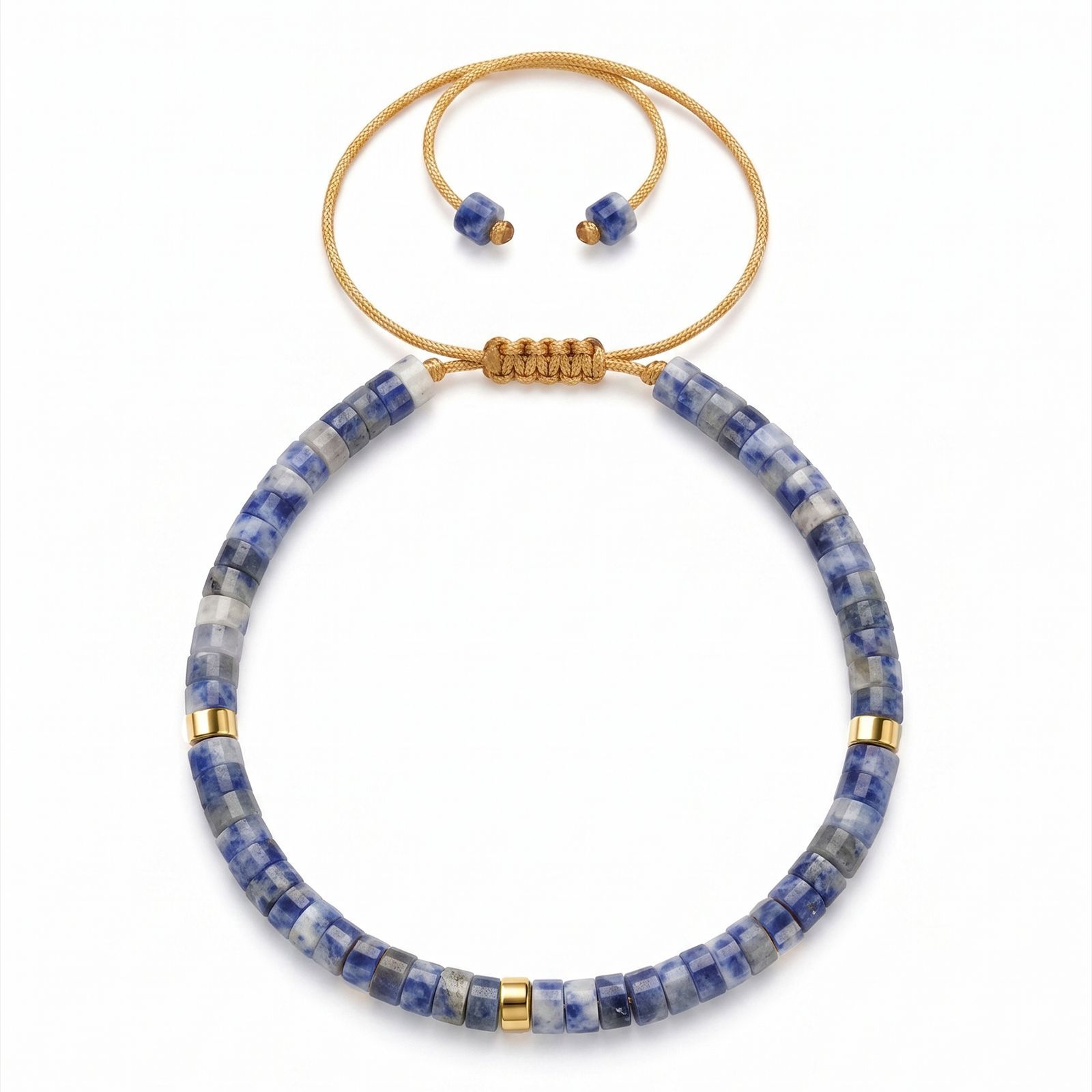 5:Natural stone blue bead bracelet
