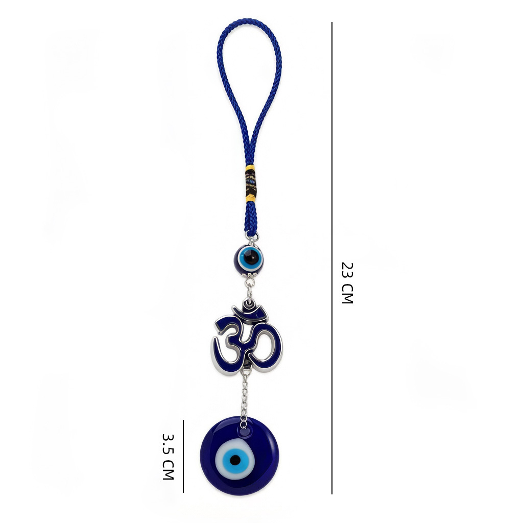 1:Sanskrit symbol blue rope pendant