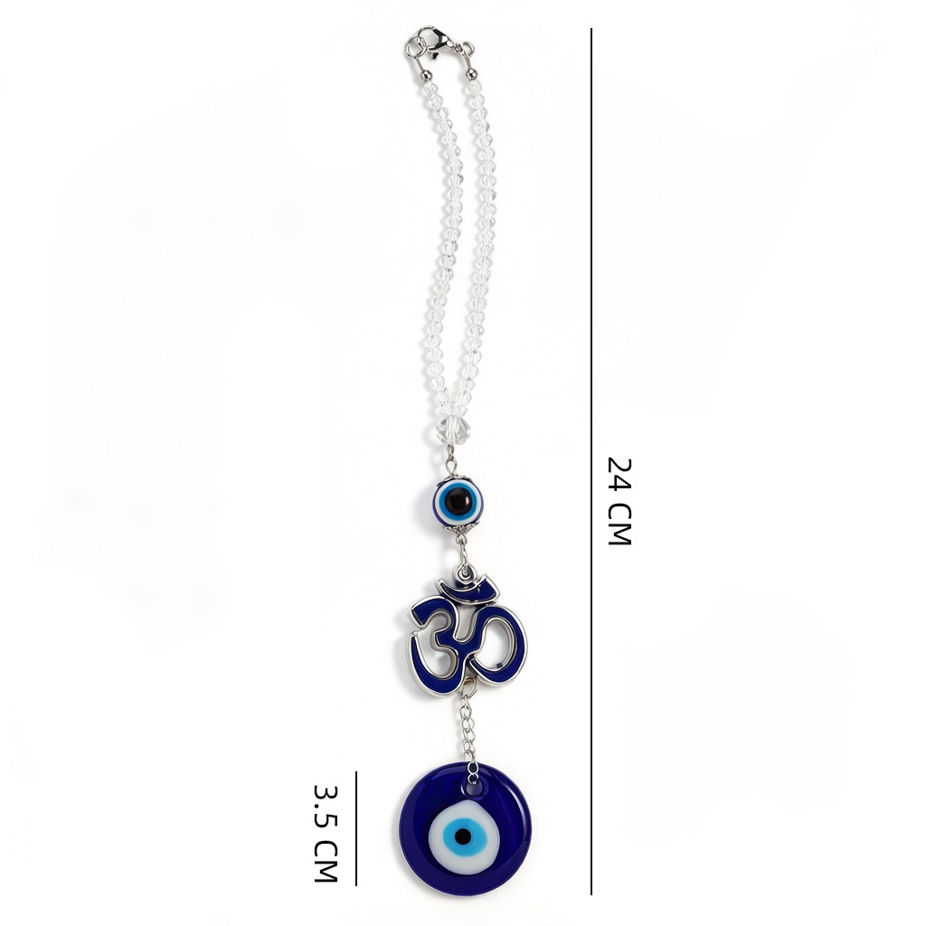 Sanskrit symbol crystal rope pendant