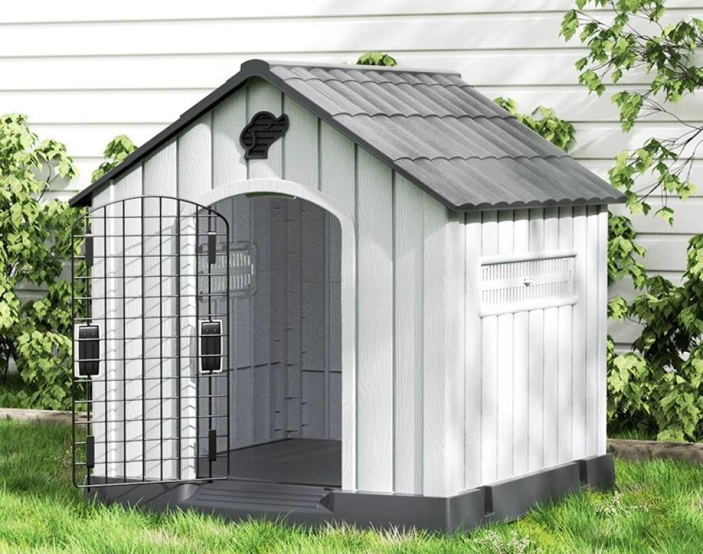 Outdoor dog house-cold gray [with door]
