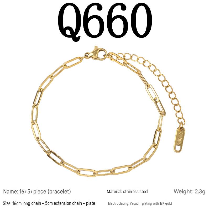 1:Q660/16 5piece bracelet/empty plated with 18k real gold