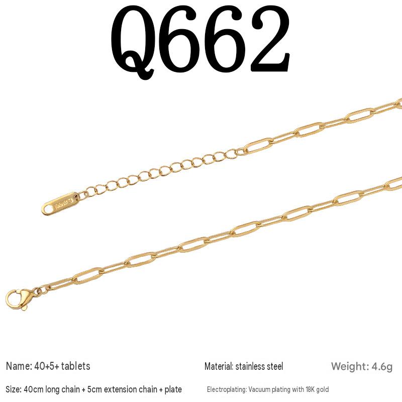 3:Q662/40 5piece necklace/empty plated with 18k real gold