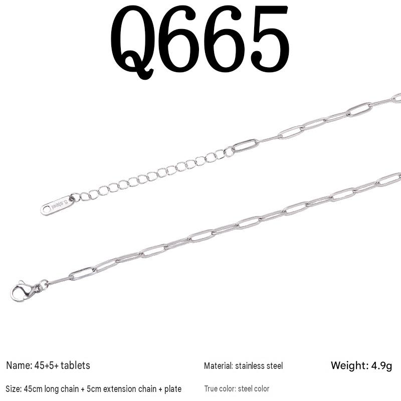 6:Q665/45 5piece necklace/steel color