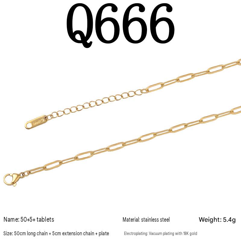 7:Q666/50 5piece necklace/empty plated with 18k real gold