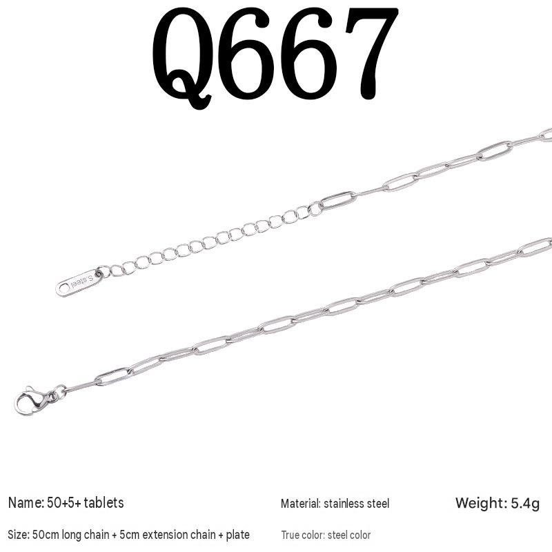 8:Q667/50 5piece necklace/steel color