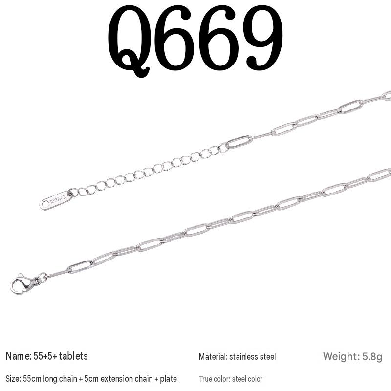 10:Q669/55 5piece necklace/steel color