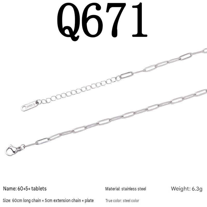 12:Q671/60 5piece necklace/steel color