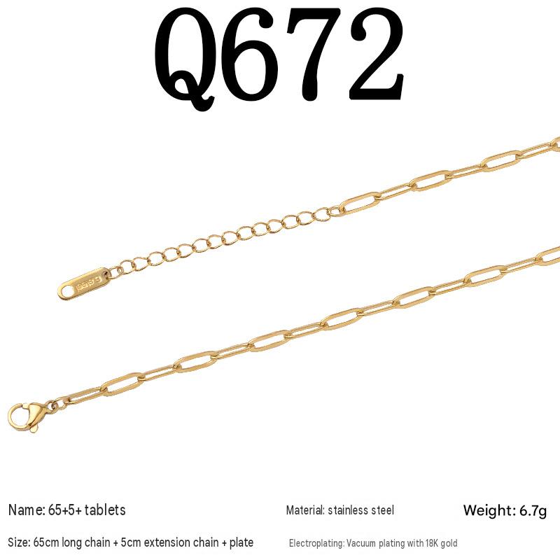 13:Q672/65 5piece necklace/empty plated with 18k real gold