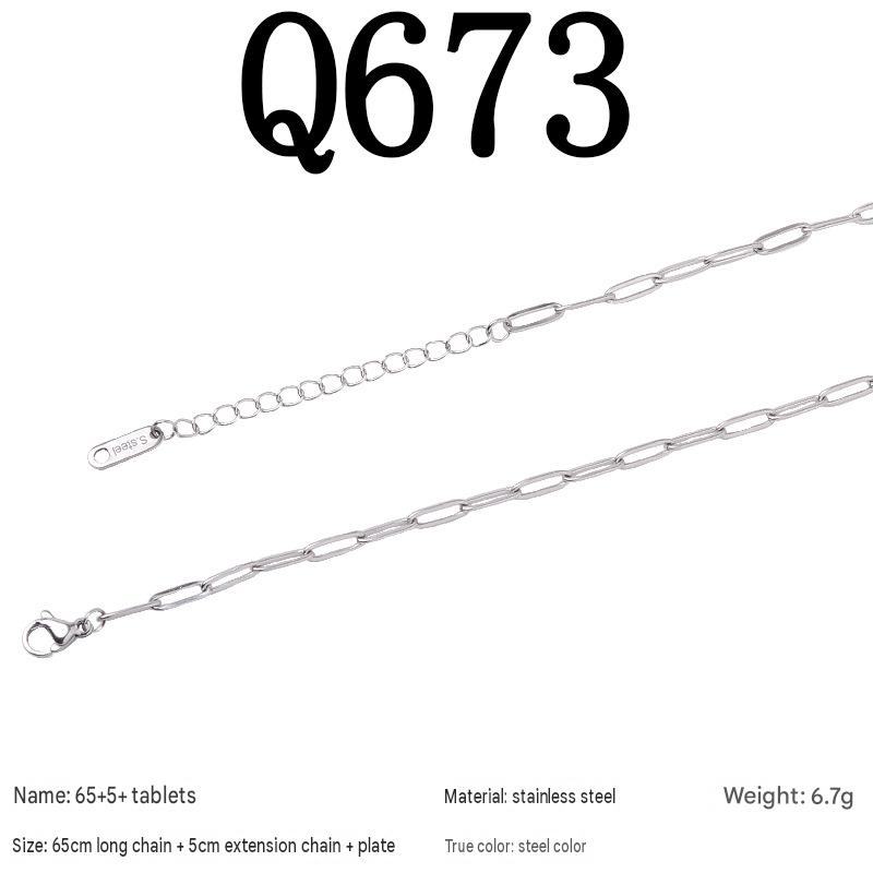 14:Q673/65 5piece necklace/steel color