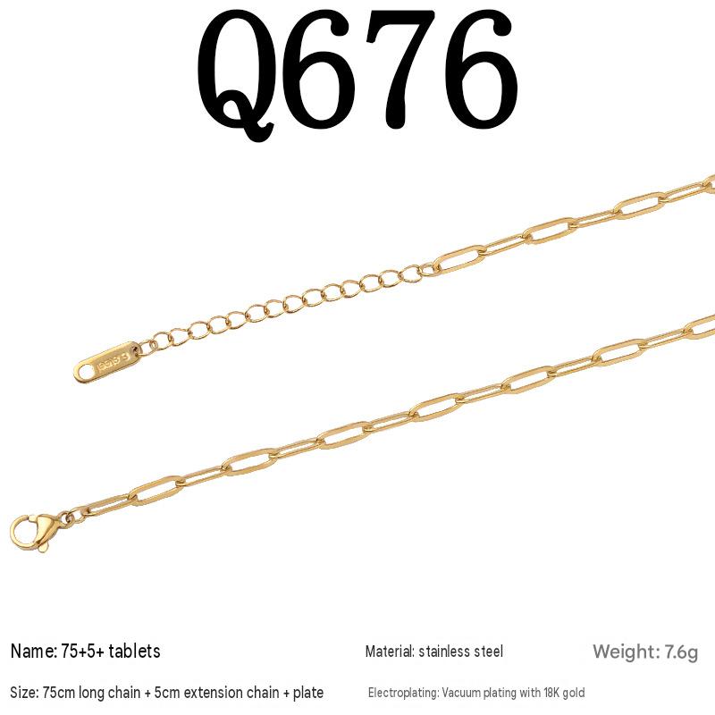 17:Q676/75 5piece necklace/empty plated with 18k real gold