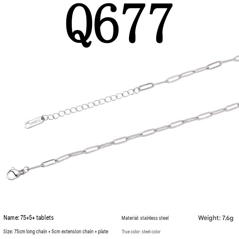 18:Q677/75 5piece necklace/steel color
