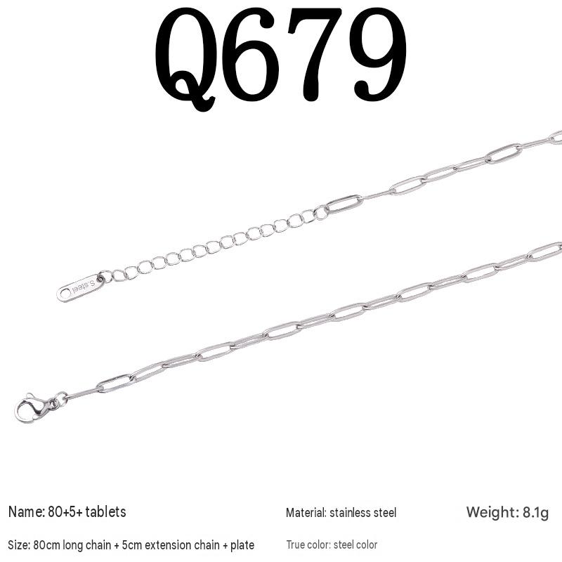 20:Q679/80 5piece necklace/steel color