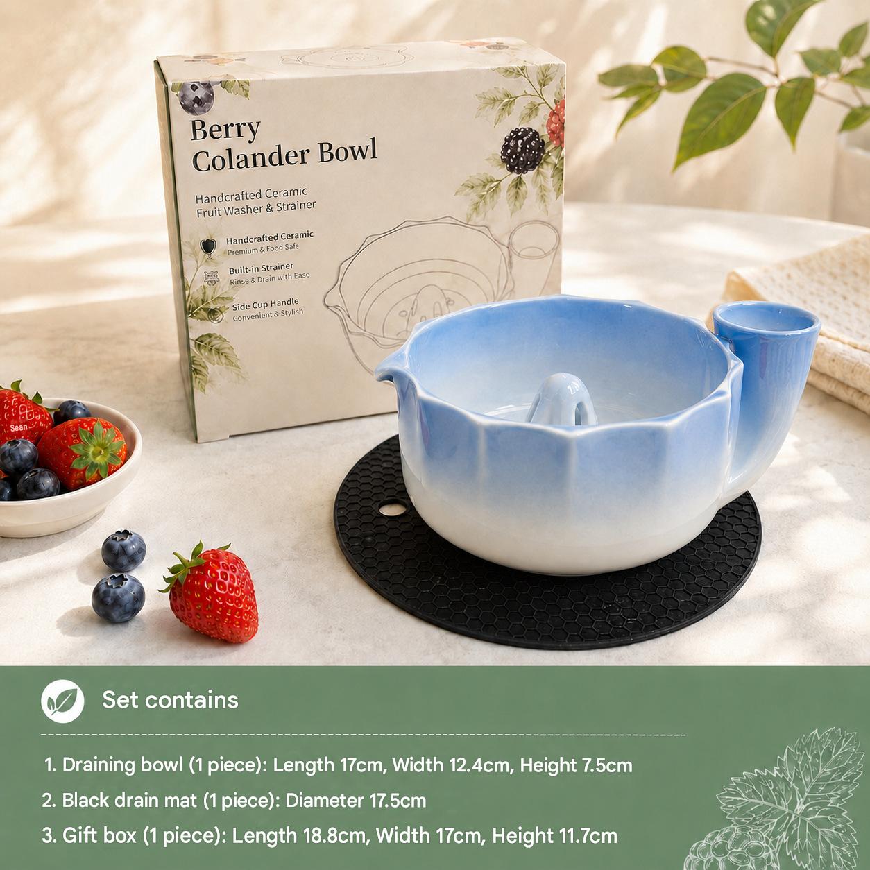 K803 cloud blue glaze xijian filter fruit bowl (white to blue)