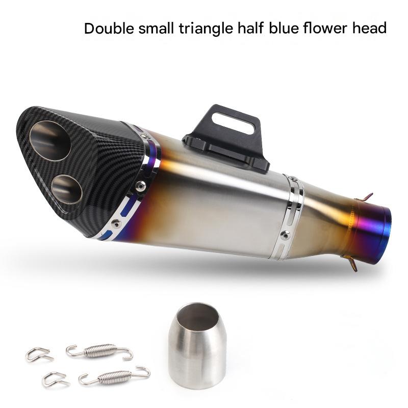 Double small triangle half blue flower head