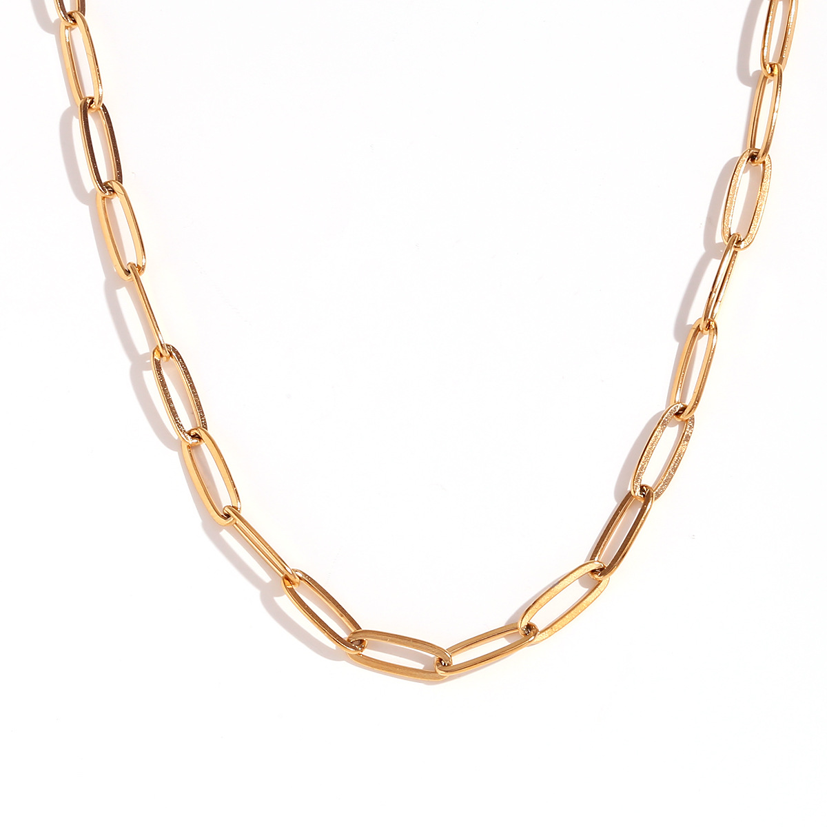 6:4.4mm paperclip chain-gold waist chain -80cm  10cm