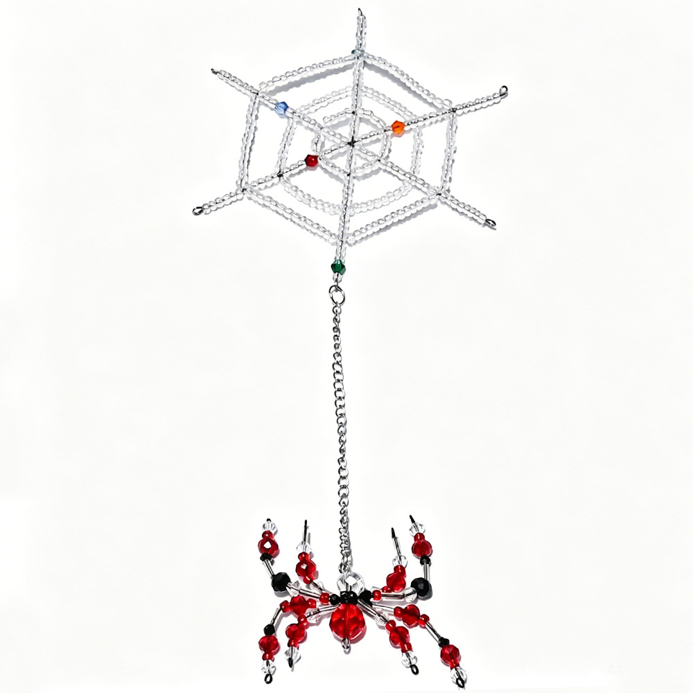 10:Colorful spider web + black and white red spider