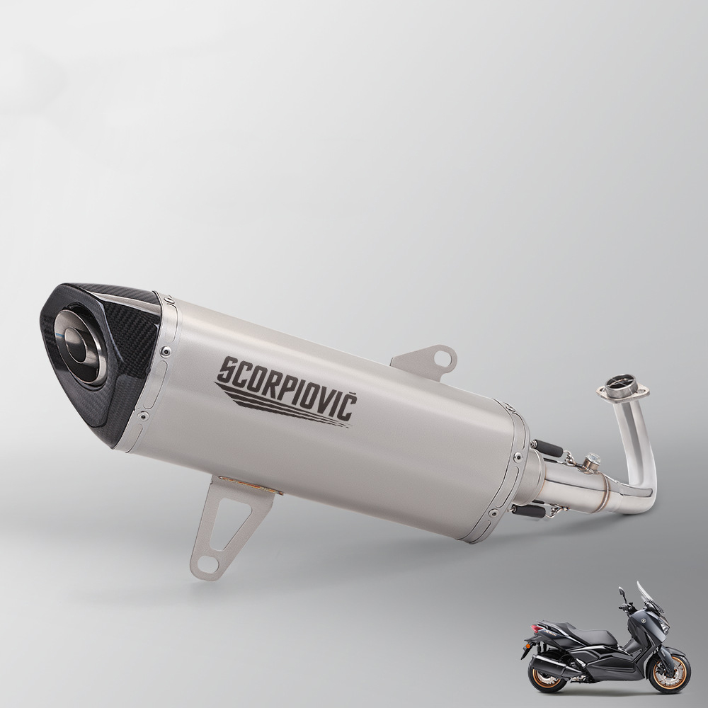 XMAX300 glossy integrated front section titanium color carbon head and tail section