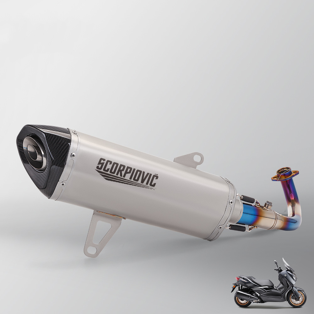 XMAX300 blued one-piece front section titanium color carbon head and tail section