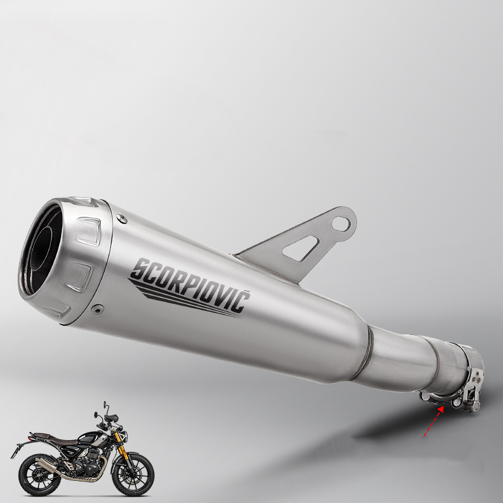 Triumph 400x/speed400 stainless steel integrated mid-rear section (with silencer)