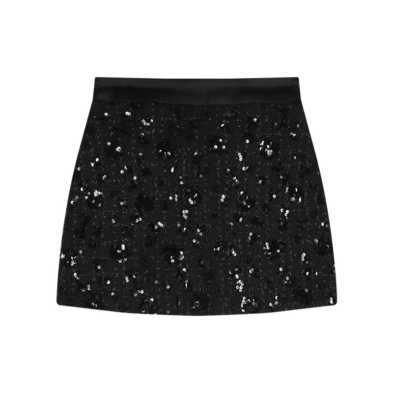 Black sequin skirt
