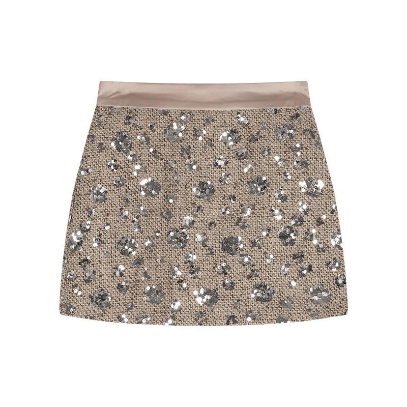 Gold sequin skirt
