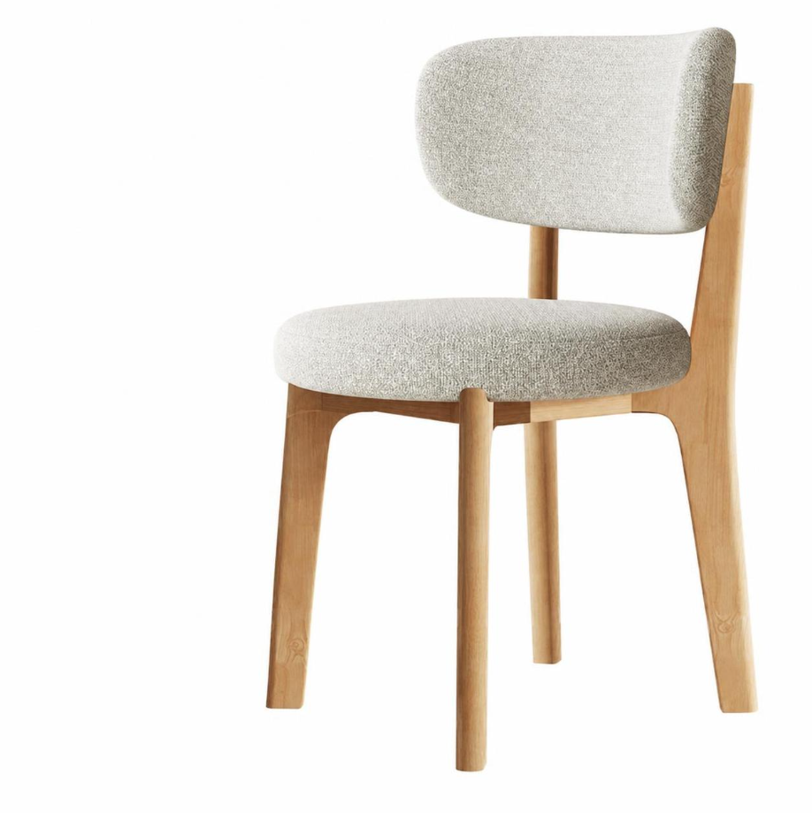 Wood color   off-white linen