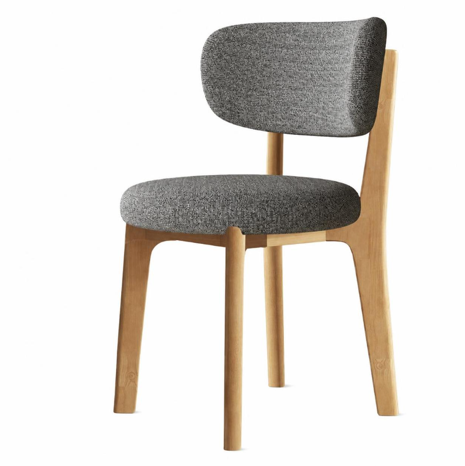 Wood color   dark gray linen