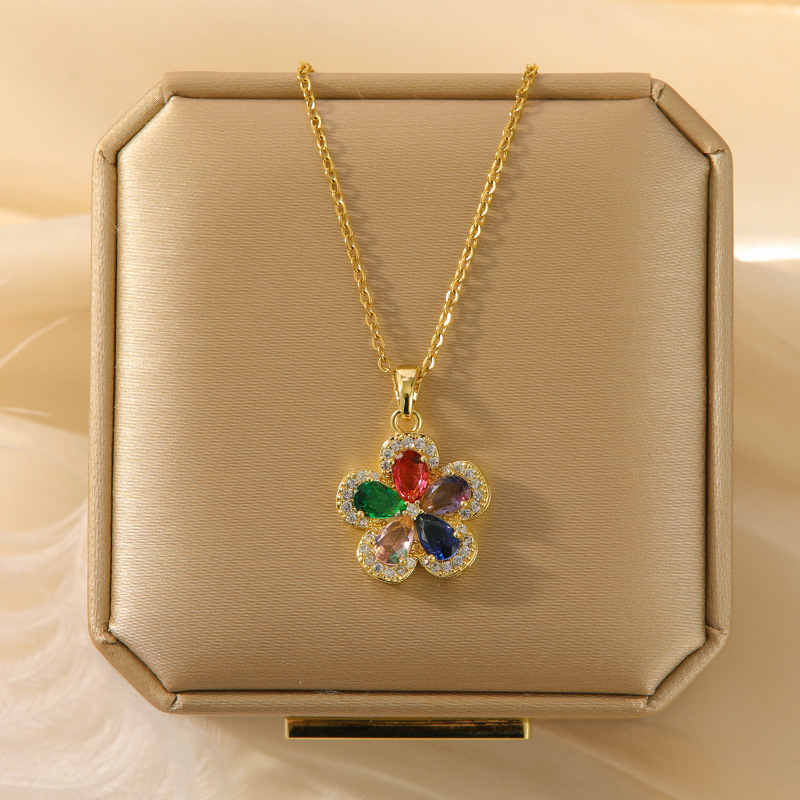 12:X5260#Bright rainbow flower-gold