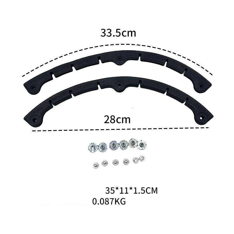 Three-hole large size black 2 pcs