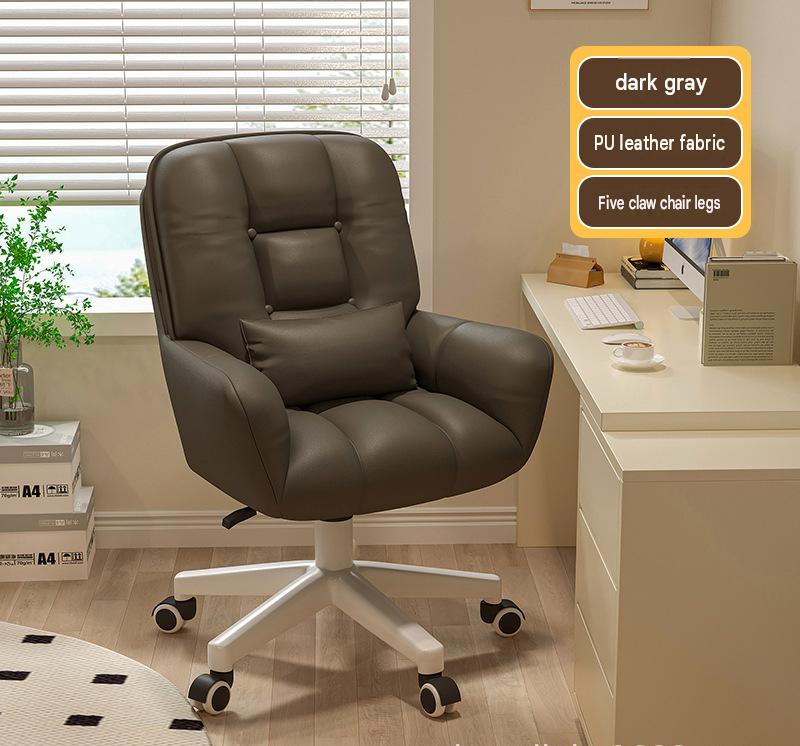 Grey White-Microfiber PU Leather [Nylon Five Claw]-Send Pillow