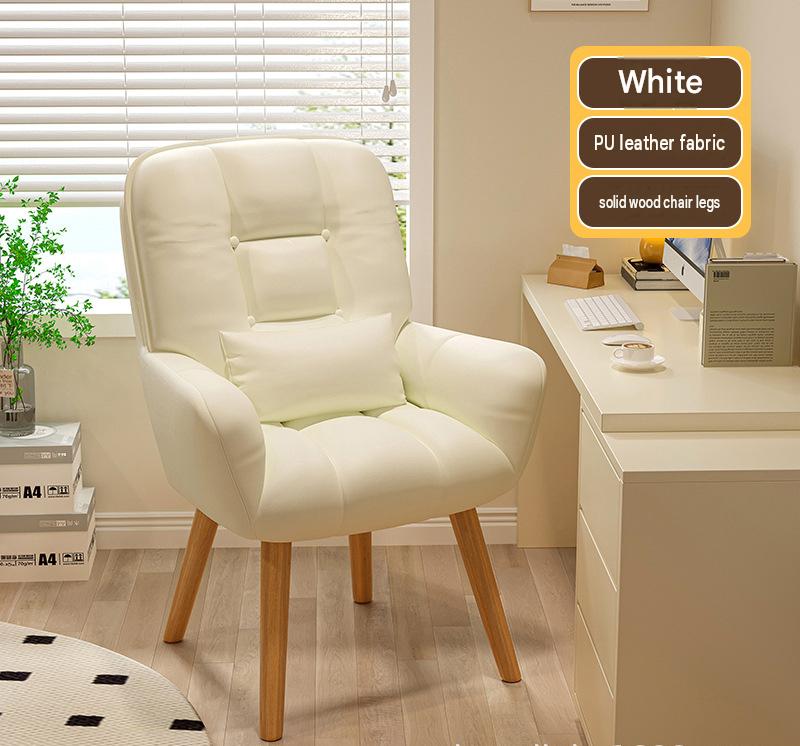 White-microfiber PU leather [solid wood fixed]-send pillow
