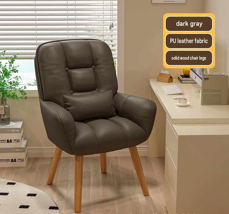 dark gray-microfiber PU leather [solid wood fixed]-send pillow