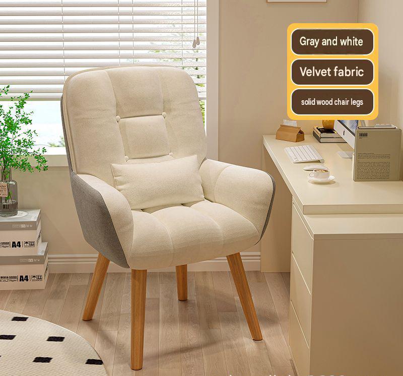 Grey White-Velvet [Solid Wood Fixed]-Send Pillow