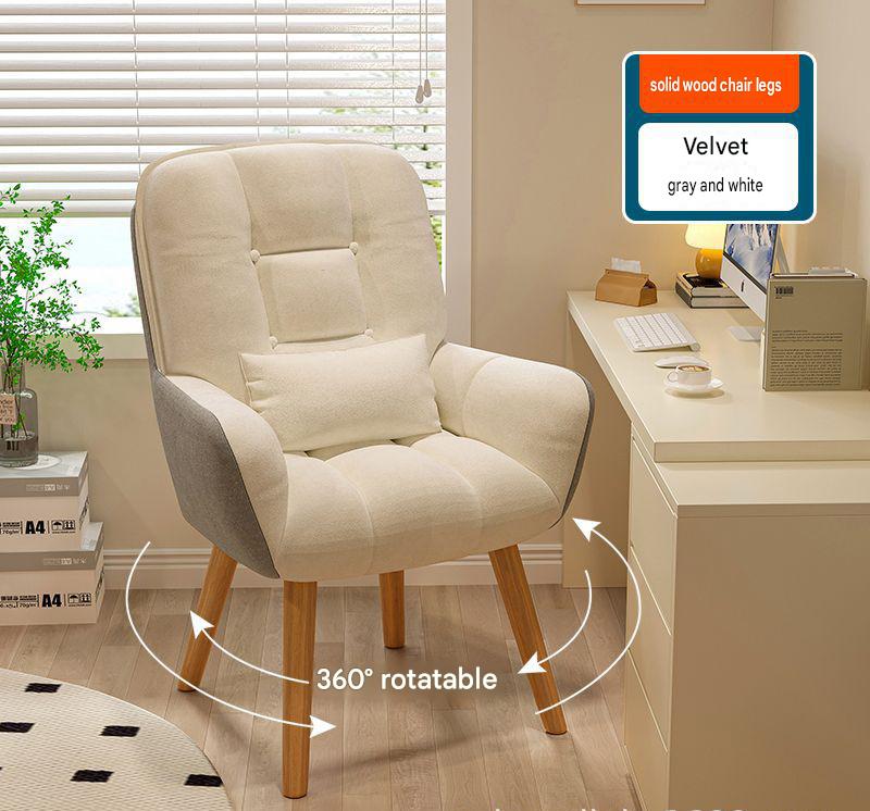 Grey White-Velvet [Solid Wood Rotating]-Send Pillow