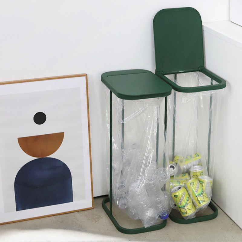 Gray large 3-hole garbage rack