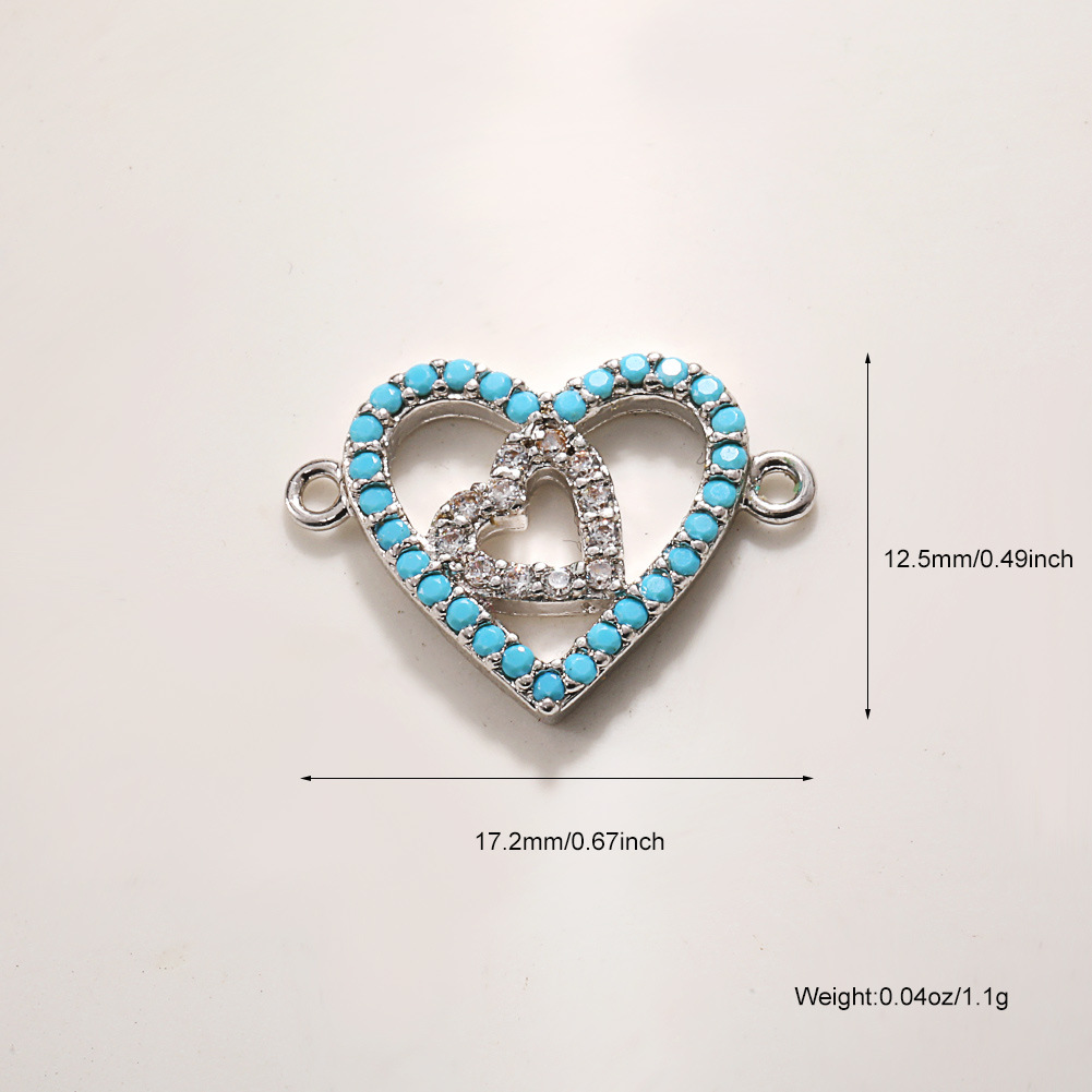 A983 platinum blue and white zircon double hanging