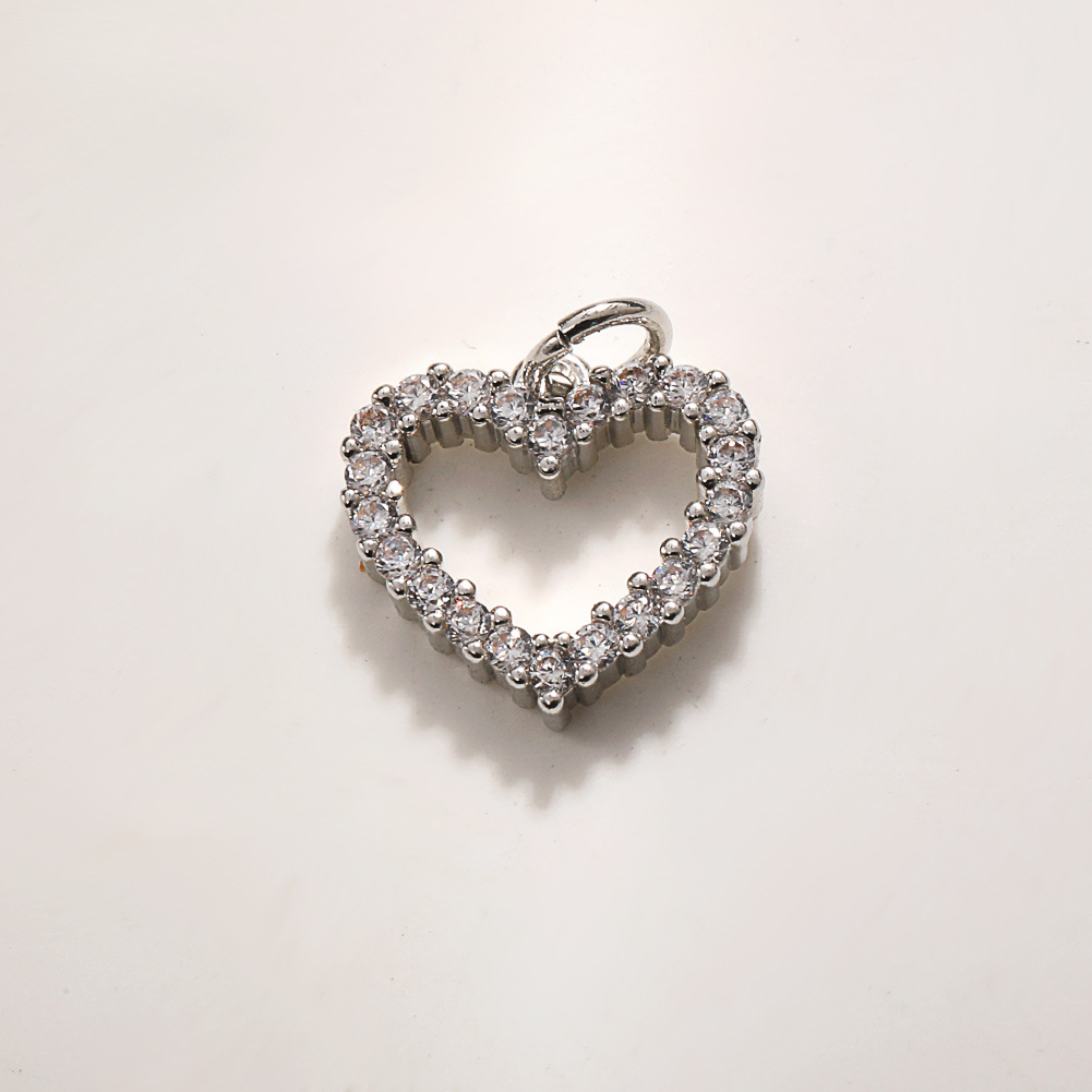 14:A986 platinum zircon heart