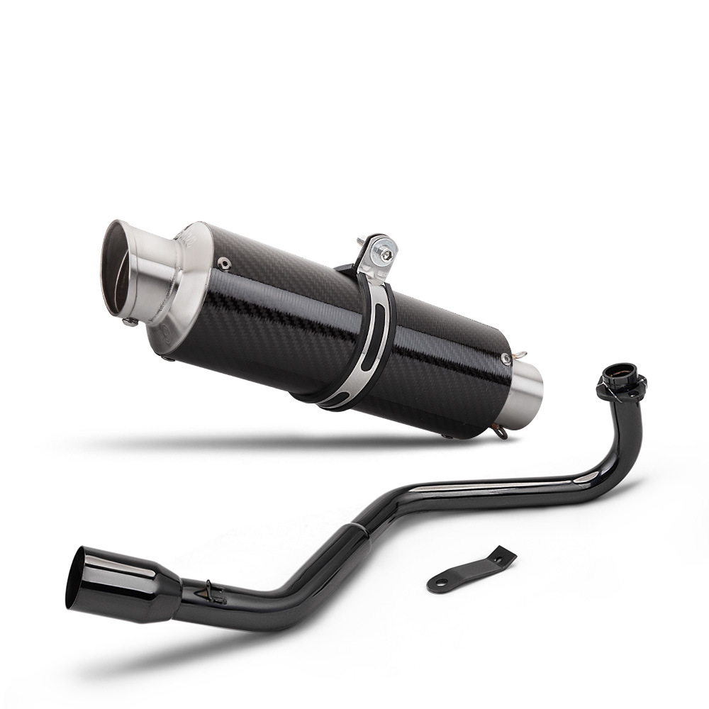 Msx125 titanium black integrated front section   f01 long carbon fiber stainless steel header