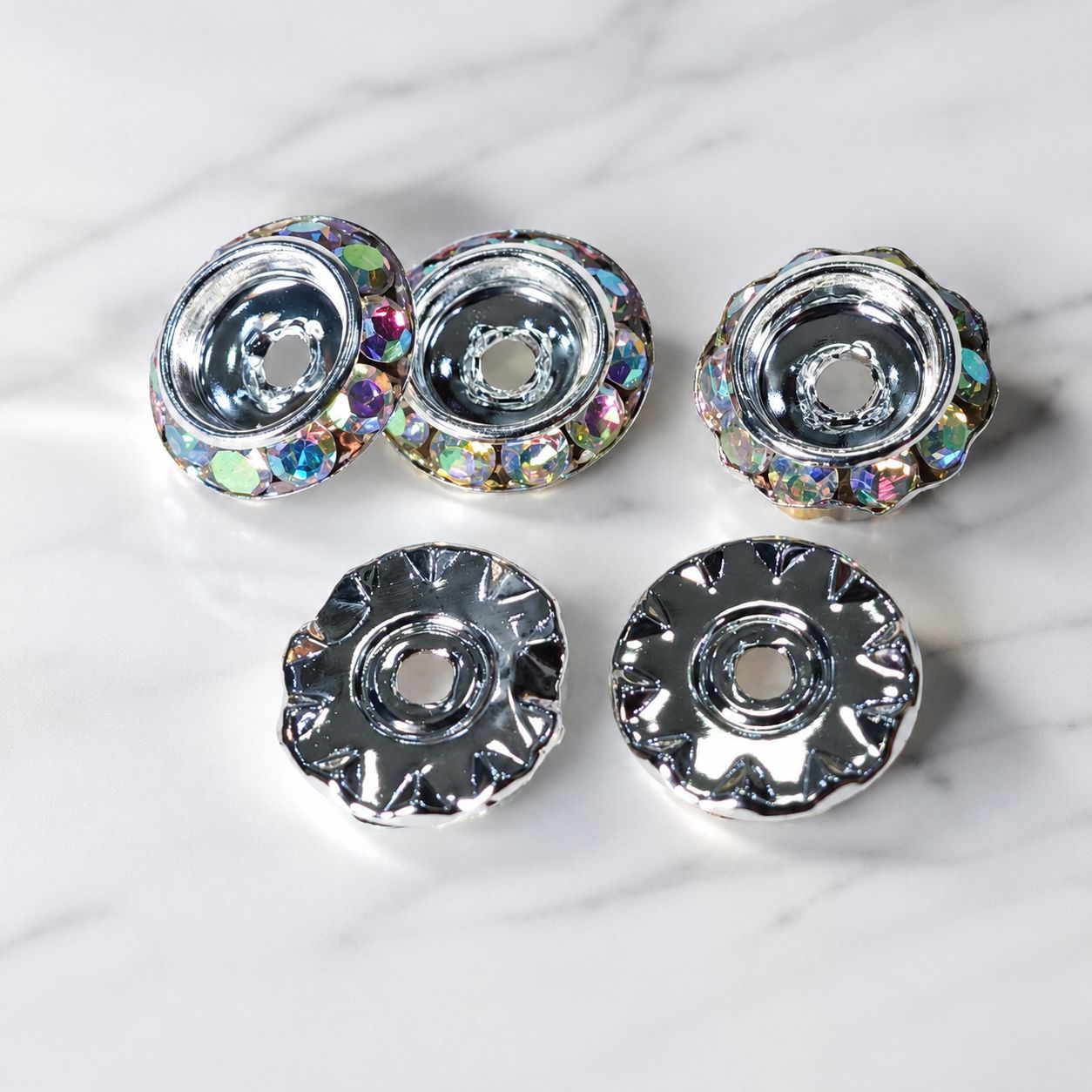 3:Silver ab colored diamond