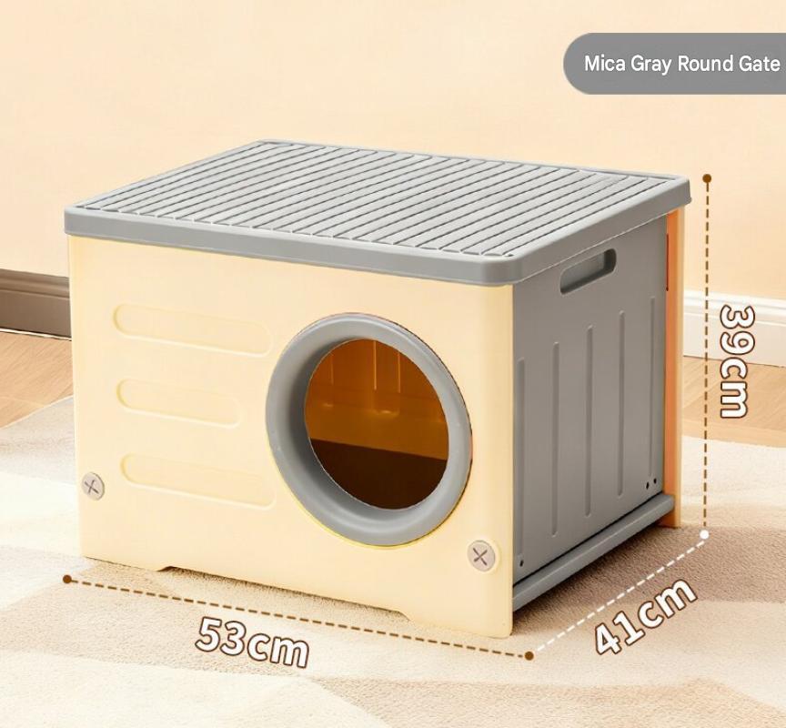 Gray round door
