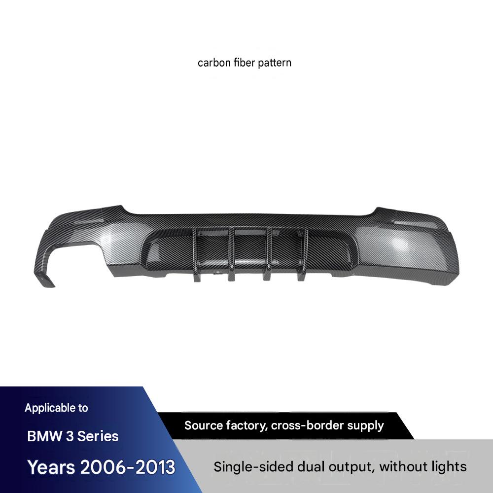 Single-sided, dual-outlet, carbon fiber pattern, no light