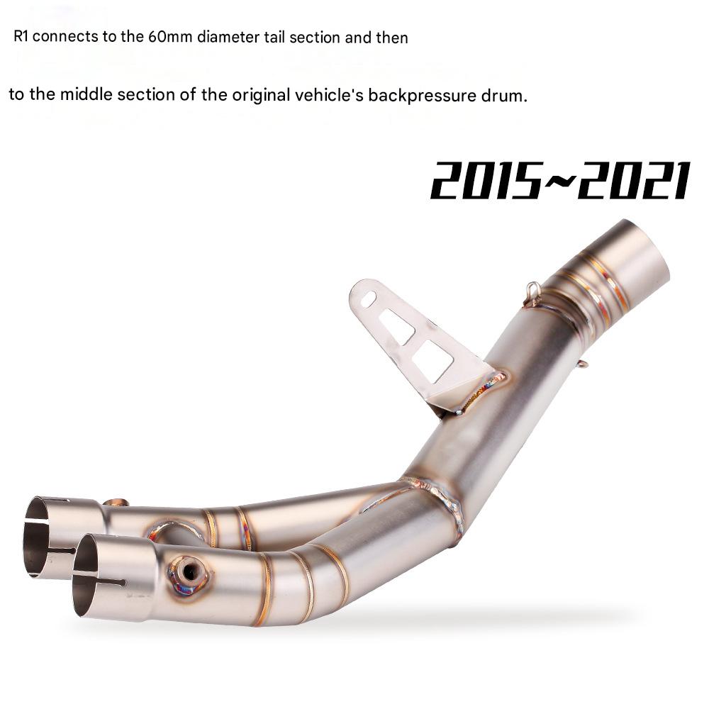 Go to the middle section of the back pressure drum of the original car and connect the 60mm 15-21 models.