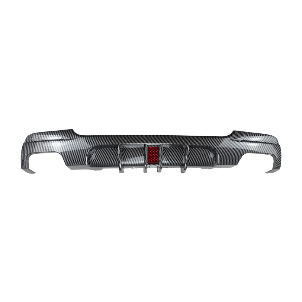 Dual exhaust, carbon fiber pattern, with lights