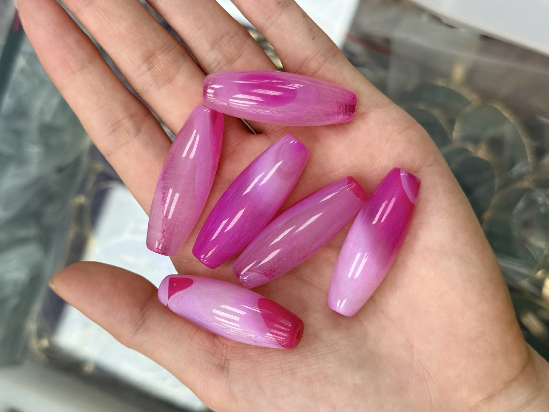 6:Dyed Rose Red Agate
