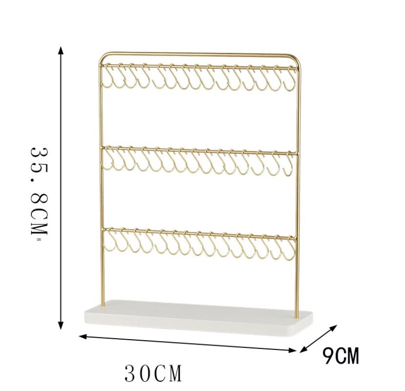 New three-layer 60-hook jewelry rack