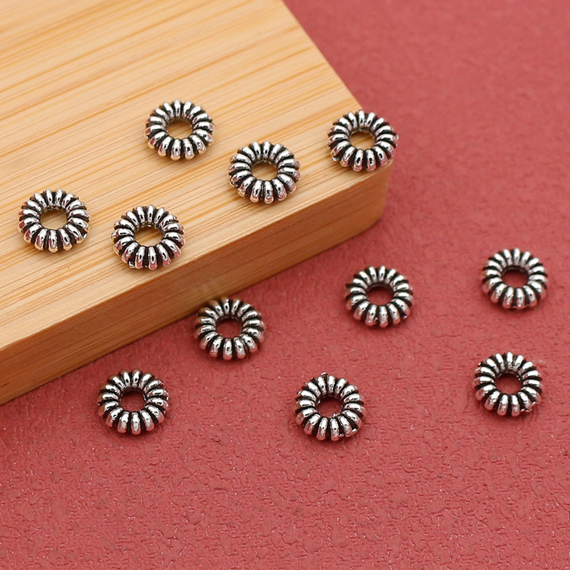Ancient silver 6x2mm hole 2mm