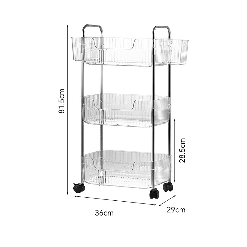 9265 transparent -3 layers (with side hanging basket)